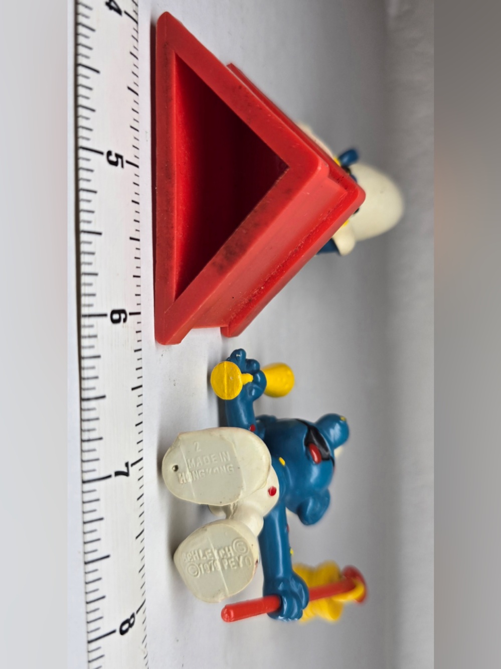VTG Smurfs Figurines Lot Of 2 Circus Clown Smurf-a-Gram Stand 1970s 1980s Peyo - Picture 5 of 6